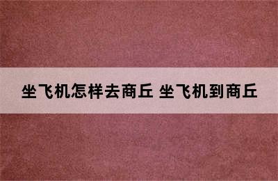 坐飞机怎样去商丘 坐飞机到商丘